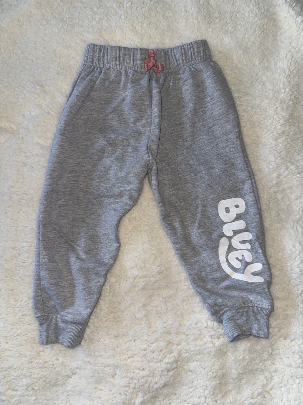 Kids Gray Bluey Logo Joggers - Lucy